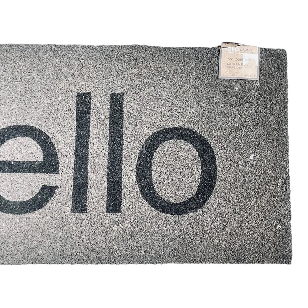 SOHO Living “HELLO” Natural Coir 22x47” Outdoor Decorative Doormat NWT
